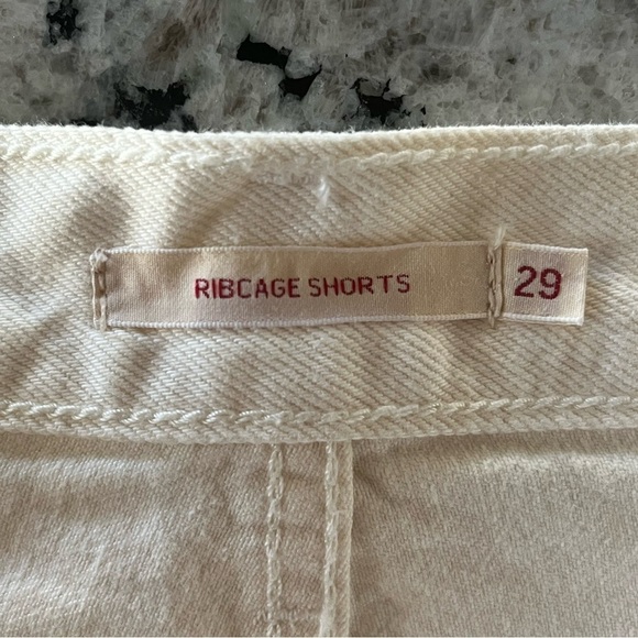 Levi’s Ribcage Super High Rise Button Fly Denim Shorts Ivory Dust White 29 - Picture 10 of 14